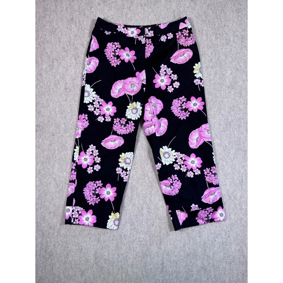 Rafaella Pants - k112. Rafaella Chic Boho Floral Crop Pants Cotton Stretch Size 12